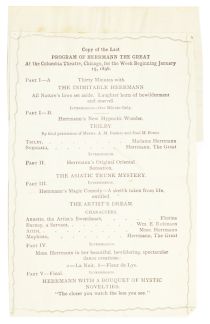 Copy of the Last Program of Herrmann The Great