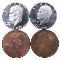 Jumbo Penny and Silver Dollar