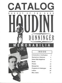 Joe Tanner Rarest of the Rare Houdini Dunninger Memorabilia Catalog