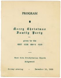 Merry Christmas Family Party Program, West Side Men's Club