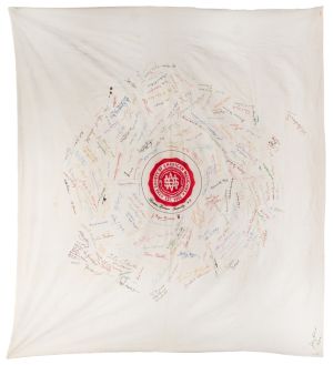 Herman Hanson S.A.M. Assembly No. 9 Autographed Tablecloth