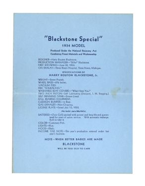 Harry Blackstone Jr. Birth Announcement