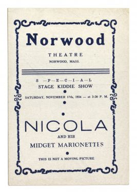 Nicola and His Midget Marionettes Program