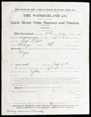 Joseph Kolar Contract, The Wonderland Co.