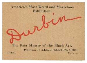 Durbin American Egyptian Hall Advertisement