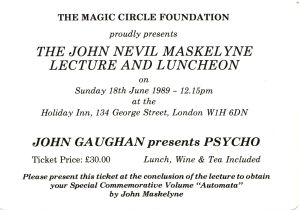 The John Nevil Maskelyne Lecture and Luncheon Invitation