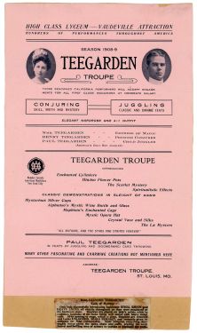 Teegarden Troupe Advertisement