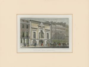 Egyptian Hall, Piccadilly Hand Tinted Engraving