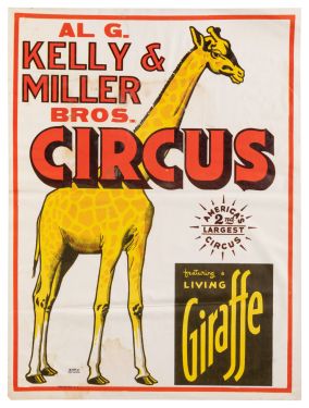 Al G. Kelly & Miller Bros. Circus / Living Giraffe Poster