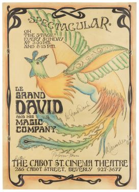 Le Grand David Glittery Phoenix Poster, Signed