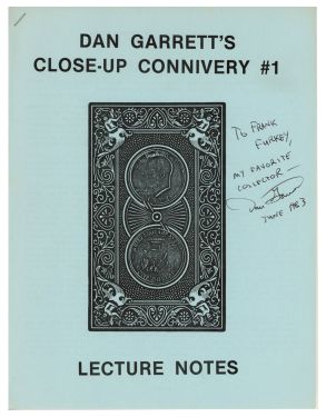 Dan Garrett's Close-Up Connivery #1 Lecture Notes (Inscribed and Signed)