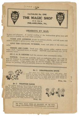 The Magic Shop, Catalog No. 1